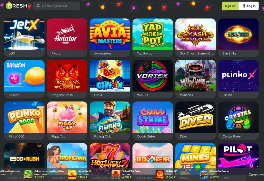 Fresh Casino: jeu instantané